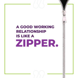 A good working relationship is like a zipper. - Cory and JoJo Rankin on how to communicate better at work